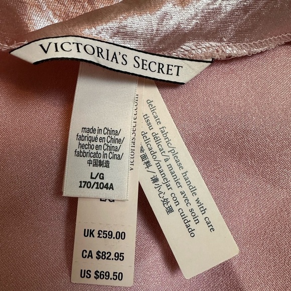 NWT Victorias Secret Cowl Back Satin Slip Dress Pink - Picture 9 of 12